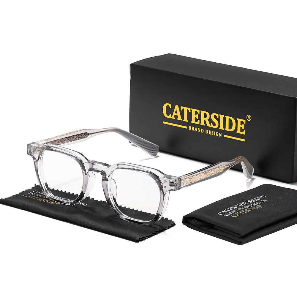 CATERSIDE Neue Herren-Modebrillenfassung, quadratisch, dicker Rahmen, Brillenfassung für Damen, für Outdoor-Reisen, einfache dekorative Brille – Detail 16