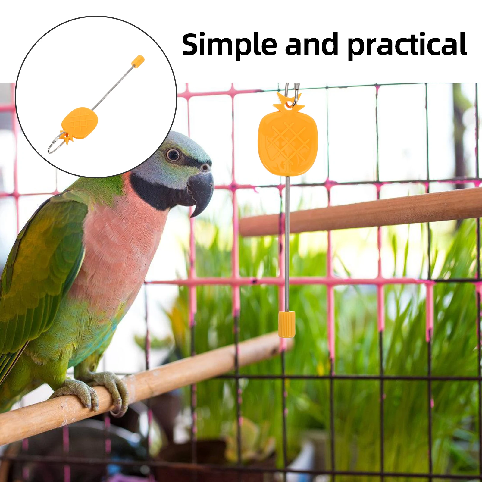 

Parrot Fruit Fork Bird Food Stick and Vegetable Rack Foraging Holder Feeders Cage