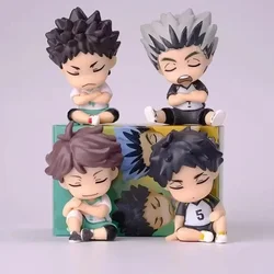 Anime Haikyuu 4pcs Figures Bokuto Kotaro Akaashi Keiji Oikawa Tooru Iwaizumi Hajime 6cm Action Figures Q Version PVC Model Toys