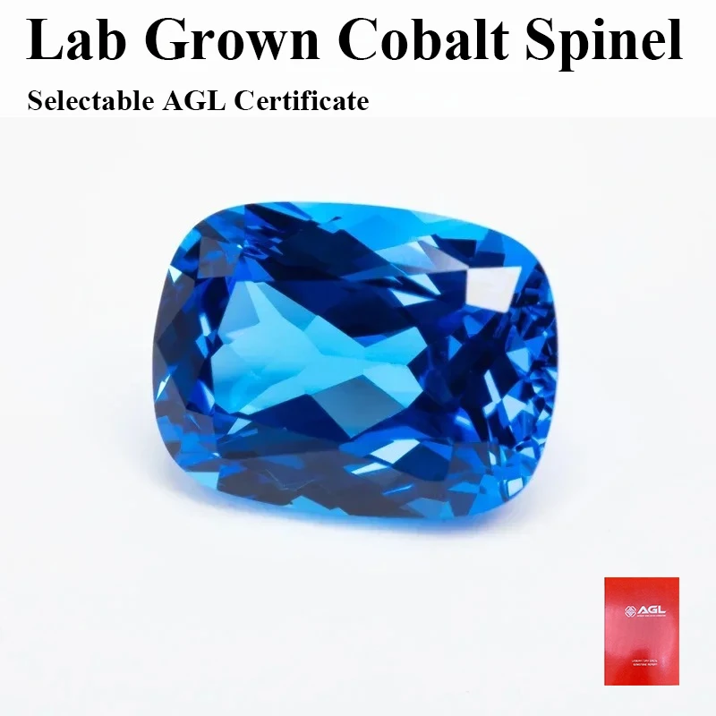 

NEW Lab Grown Cobalt Spinel Rectangular Cushion Shape Blue Demon Color VVS1 Charms DIY For Jewelry Making Selectable AGL Certifi
