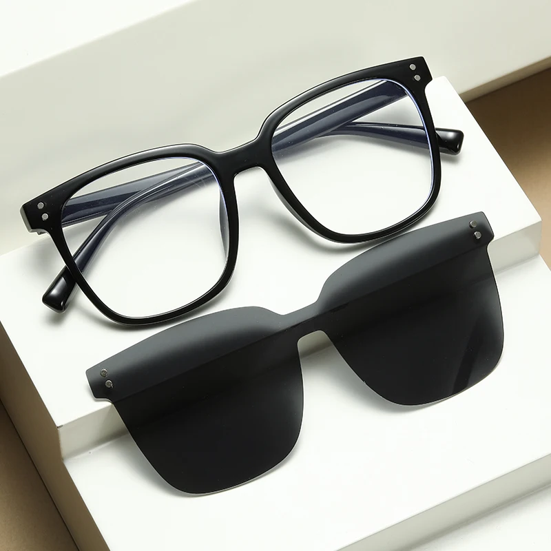 TR90 Myopia Sunglasses Women Magnet Sunshade Polarized Clip On Sun Glasses Eyeglasses Frame 6In1 Come With Glasses Box