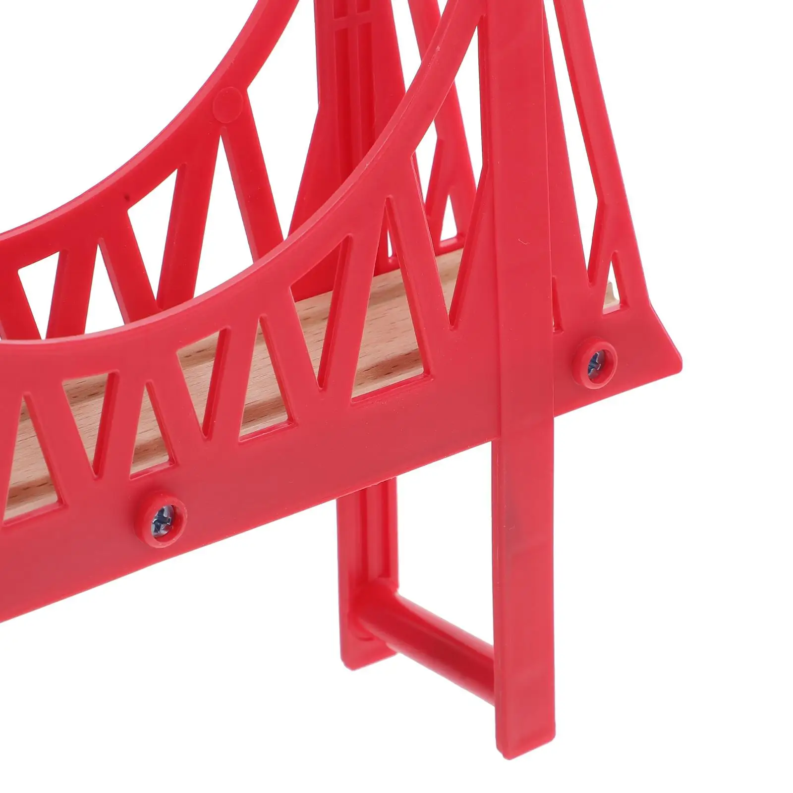 Train Track Wood Wooden Bridge Rainbow Accessories Assembled Model Kit Children Toy Supports Wooden Rainbow Bridge Toy