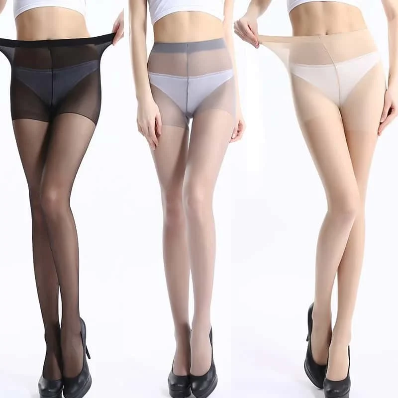 Mixed 4-Pair Set Summer Women's Thin Sexy Pantyhose with Reinforced Crotch, Core-Spun Silk, Anti-Snag Tights