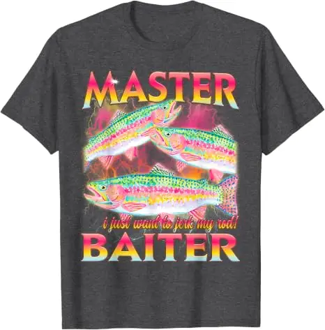 Master Baiter Lustiges, beleidigendes Angel-Meme-Grafik-T-Shirt Y2K Fischer Sarkastischer Witz Spruch T-Shirt Herren Outdoor-Kleidung Neuheit – Detail 8