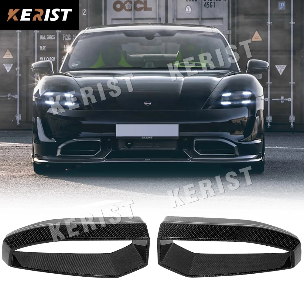 

Carbon Fiber Front Bumper Fog Frame Splitter For Porsche Taycan RWD 4S Turbo S Car Styling 2020-up