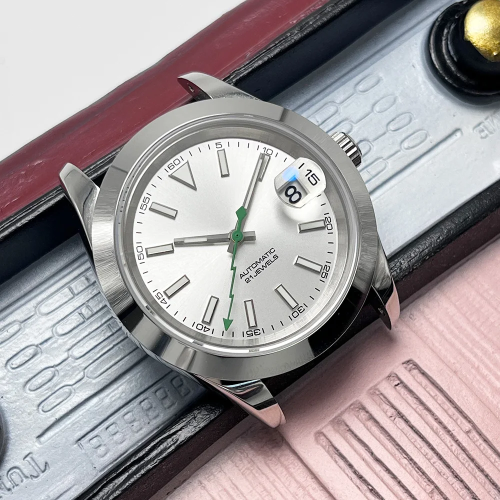 36mm/39mm Water-Resistant Automatic Mechanical Watch with Sapphire Glass, New Model with Green Hands, Equipped with Chinese NH35 view 3