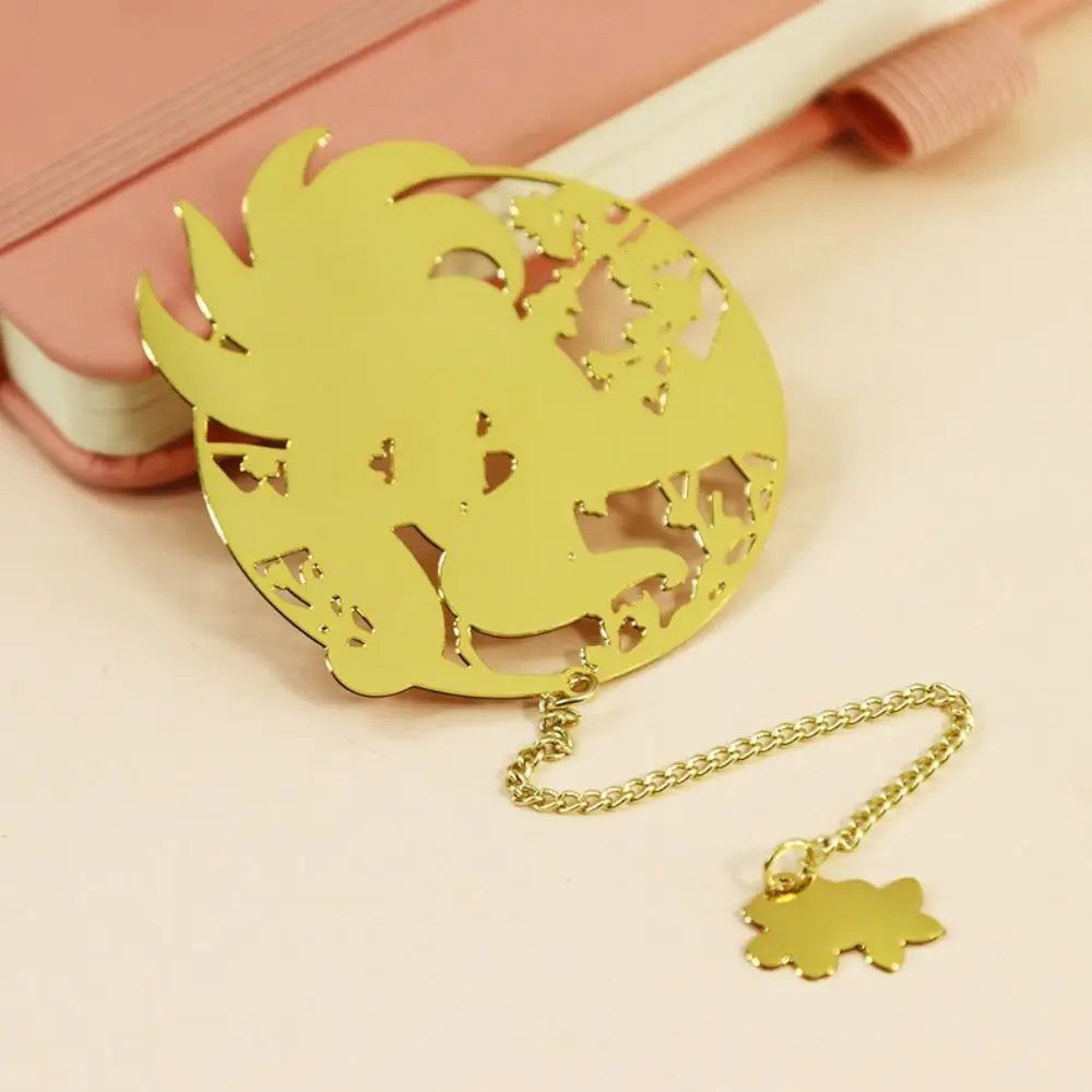 Dragon Chinese Style Bookmark Cat Flower Metal Book Clip Cartoon Animal Hollow Out Tassel Book Page Marker