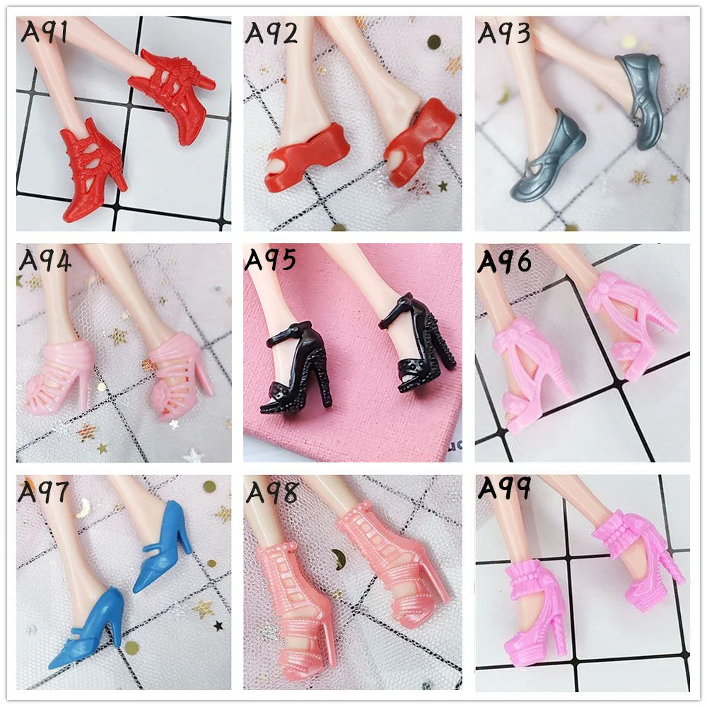 1/6 Doll Shoes Parts Multi-style Princess Doll High Heels / Fashion Boots For FR Babi Supermodel Doll Choose Any 10 Pairs