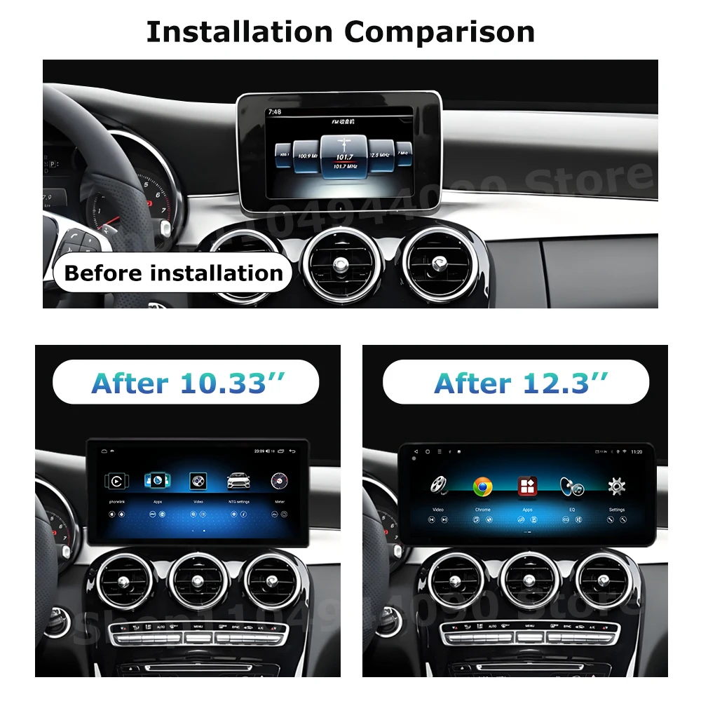 

Touch Screen for Mercedes BENZ C CALSS W205 GLC X253 2015 - 2018 Android 14 Car Multimedia Radio Player Carplay GPS Navi WiFi