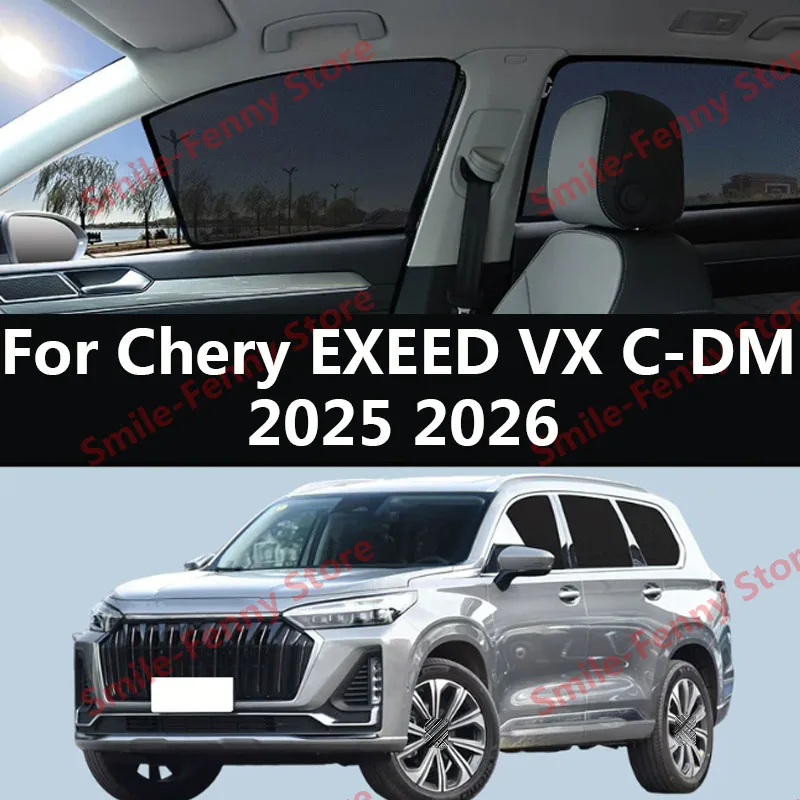 For Chery EXEED VX C-DM 2025 2026 Magnetic Car Sunshade Side Window Mesh Curtains Sun Visor Sunscreen Heat Insulation Cover