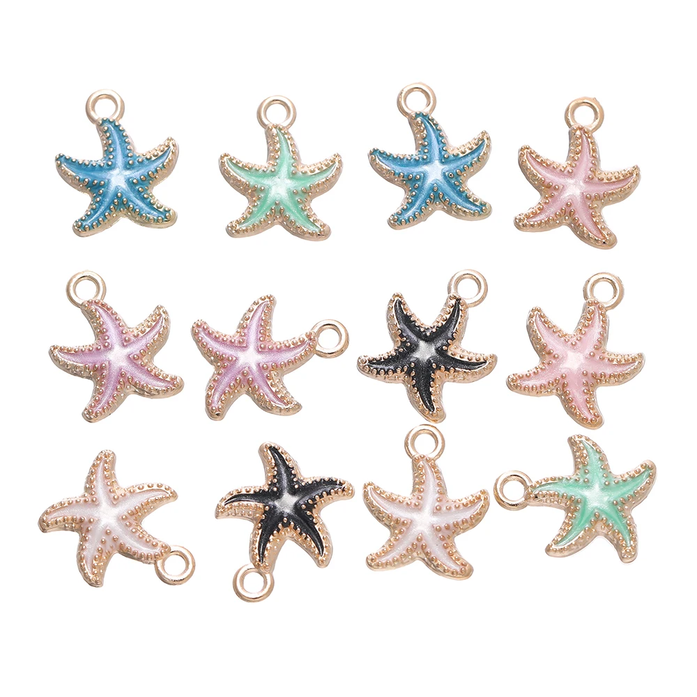 10pcs/lot Starfish Charms Pendants For DIY Crafting Anklet Bracelet Necklace Jewelry Making Accessories Supplies Handmade