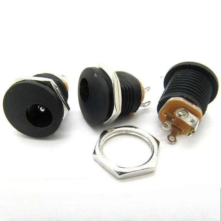 10pcs 5.5x2.5mm Female DC Power Jack Socket with Nut, DC022 Panel Mount Connector for  Camera/Router/Audio Equipment