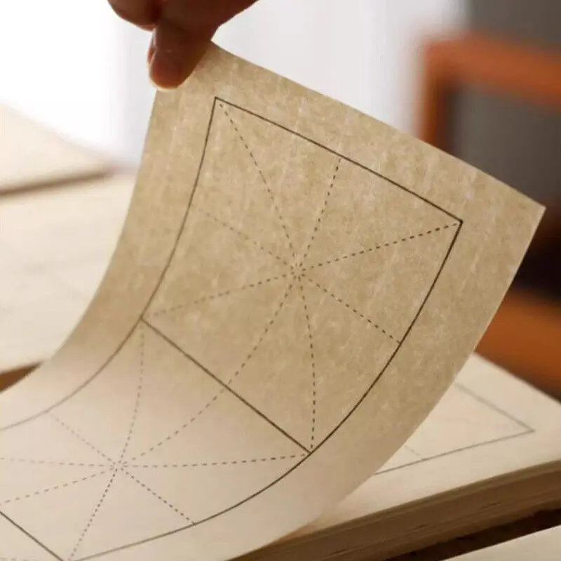 

100PCS Grid Calligraphy Paper Brush Calligraphy Practice Half Raw Xuan Paper Chinese Calligraphy Xuan Paper Writing Calligraphy