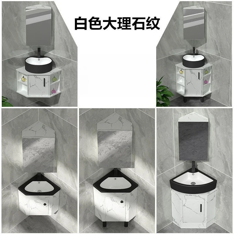 Triangle bathroom cabinet, toilet corner washstand, small apartment corner hand wash face basin cabinet combination space