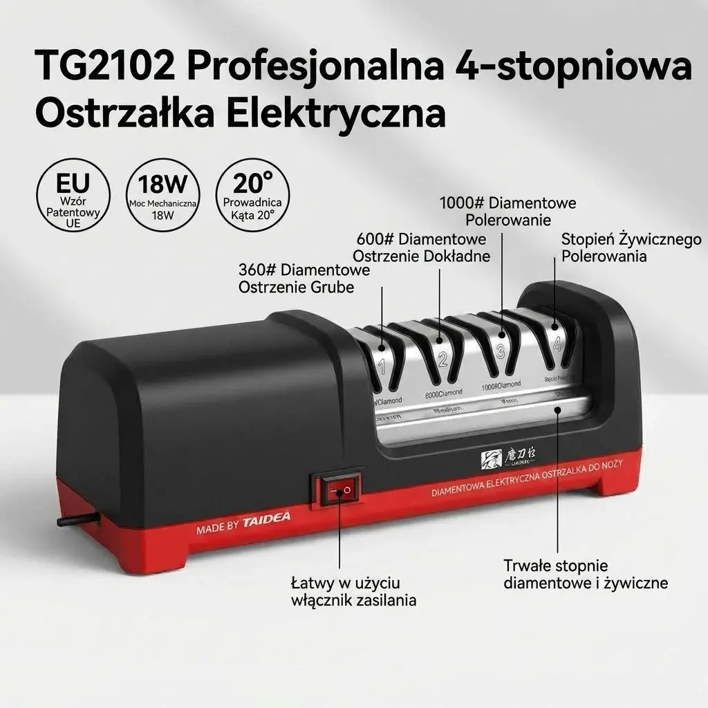 Entrepôt en Pologne Livrant TAIDEA Affûteur de diamant électrique de haut niveau TG2102 avec 4 fentes pour couteau en céramique de cuisine