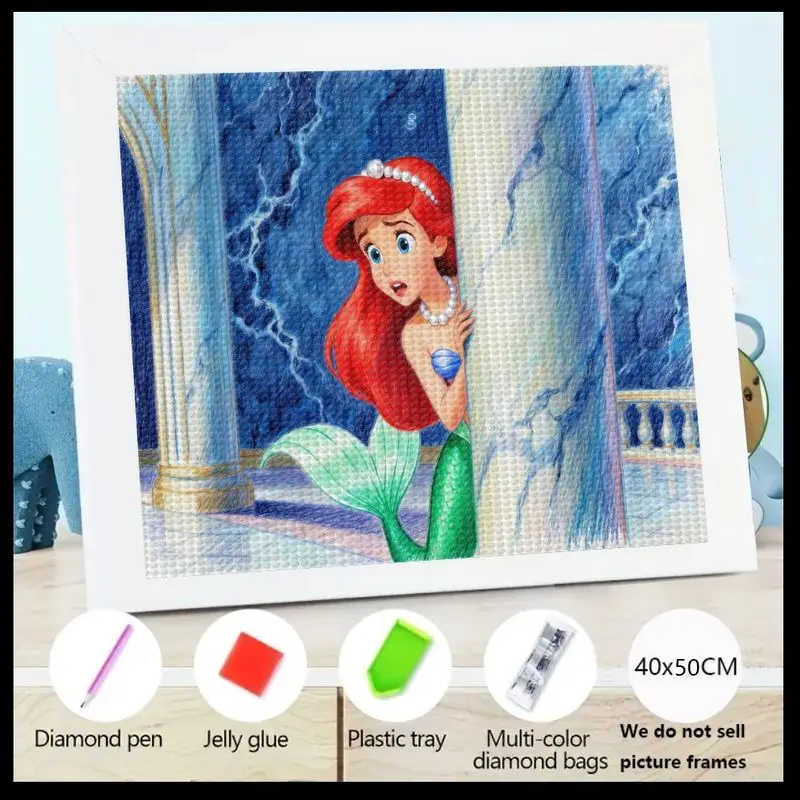 

1 шт. Disney Русалочка Ариэль 5D набор для алмазной живописи, полная дрель DIY сверкающая фантазия мультфильм принцесса кристалл драгоценный камень искусство,