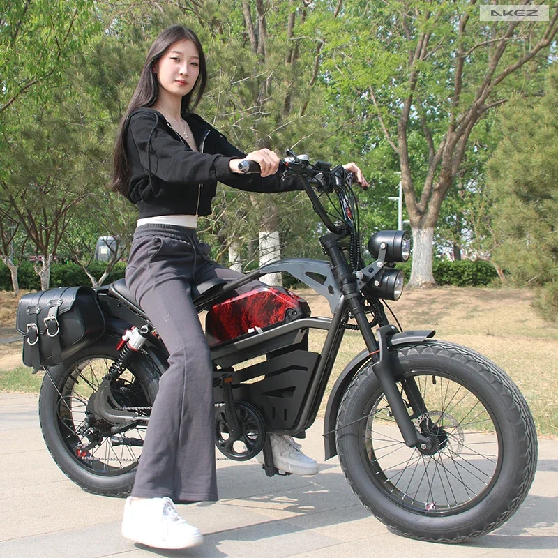 Electric Bicycle 20*4.0Inch Fat Tire Mountain Off-Road E-bike 1500W 48V 18AH Hydraulic disc brake Motorcycle Style Electric Bike