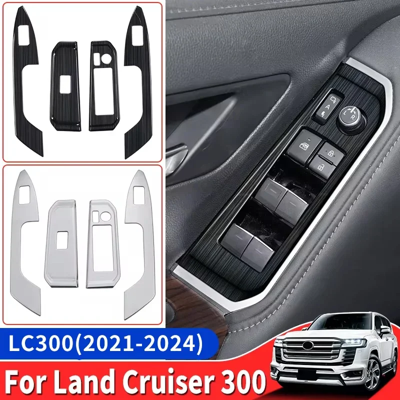 

For Toyota Land Cruiser 300 2021-2025 2024 Windows Control Panel Decoration Protective Sticker LC300 Interior Accessories Tuning
