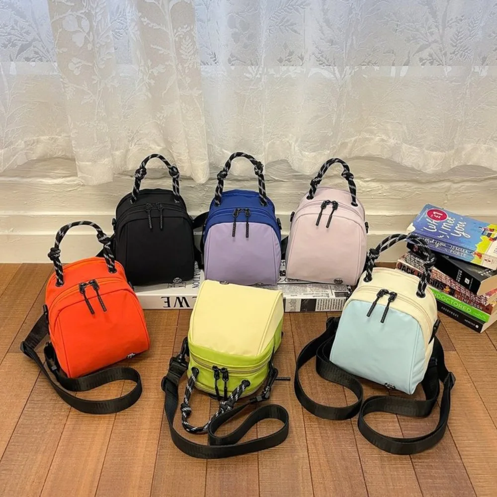 Nylon fabric lightweight mini crossbody bag, hand-held multi-functional backpack, women's small backpack