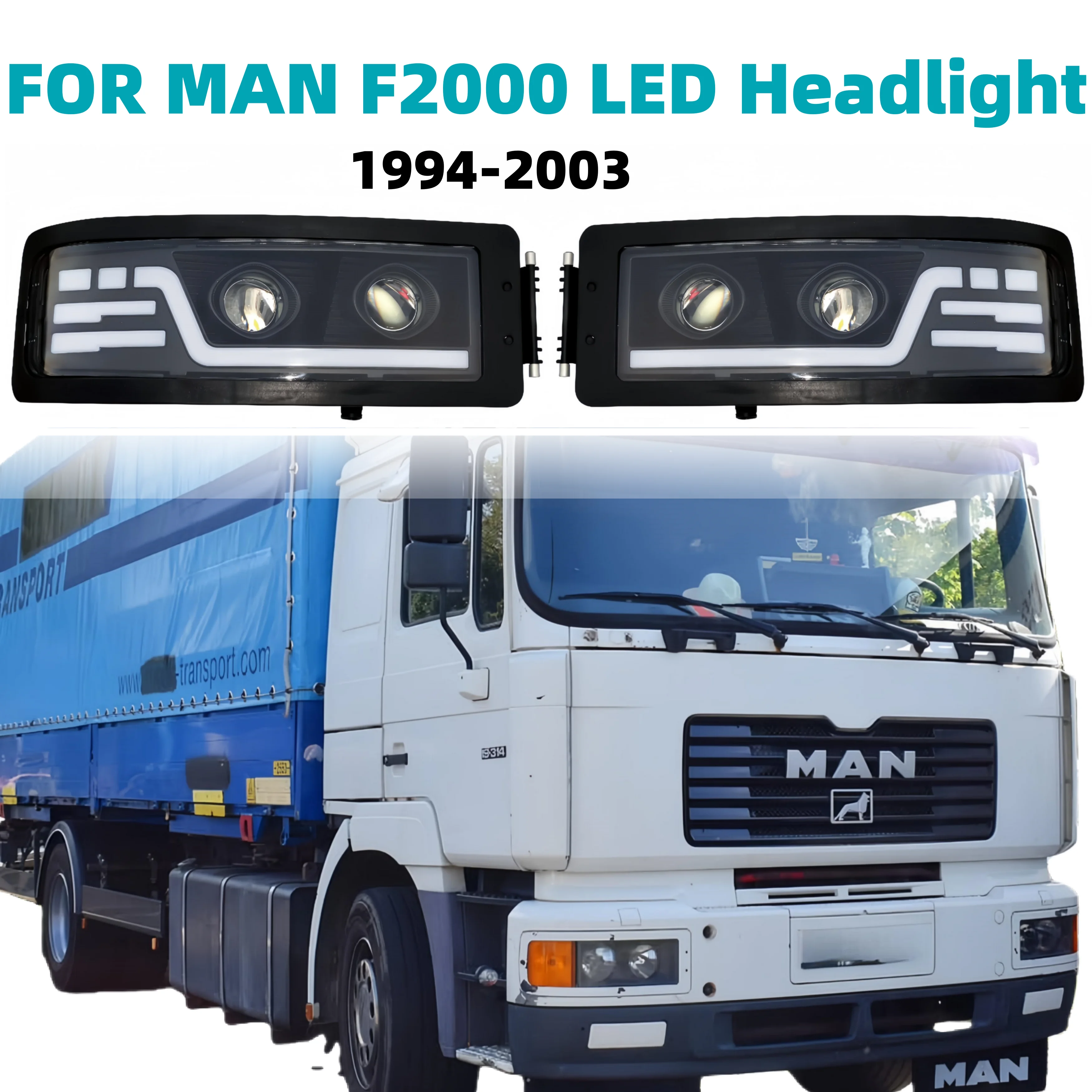 

1pcs 24v LED Front LED Headlight For Man F2000 TRUCK 1994-2003 With Daytime Running Light
