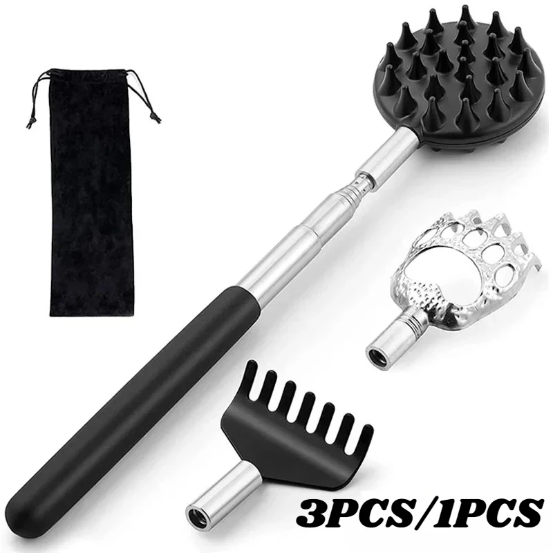 

3/1Pcs Back Scratcher Telescopic Scratching Back Scratcher Massager Kit Scraper Extendable Telescoping Itch Massage Relaxation