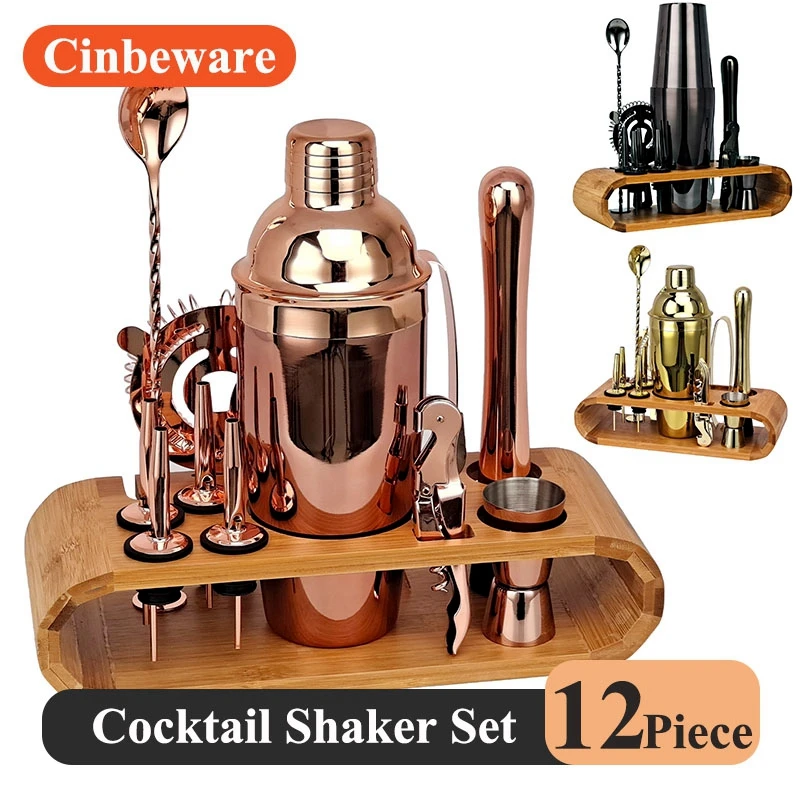 12 pieceStainless Steel Cocktail Shaker Set Home Drinks Bar Barman Accessories Bartender Kit Shaker Cocktails Accessory Cocktail