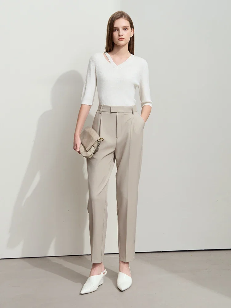 Amii High Quality Casual Long Pants For Women Autumn 2025 Commuter Versatile No Ironing And Wrinkle Resistance Trousers 12511045