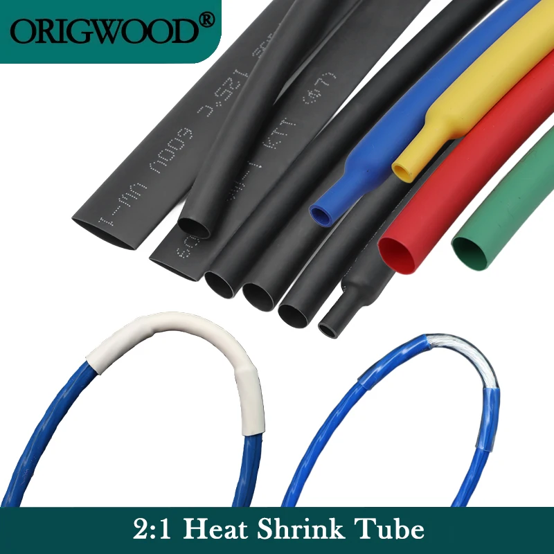 

2:1 Heat Shrink Tube 1~210mm Dia Colored Polyolefin Insulation Shrinkage Tubing Connection Electric Wire Protector Sleeve1Meter