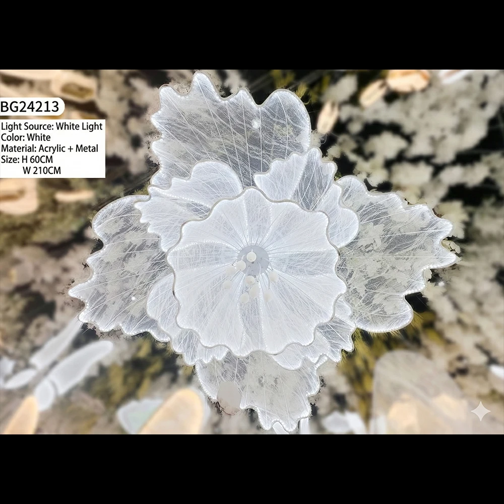 LED Giant White Flower Backdrop Stand Factory Direct for Event & Stage Decor
