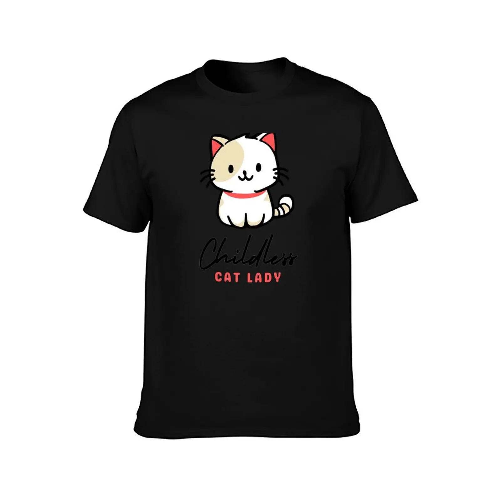 Childless Cat Lady, cat-loving lifestyle T-Shirt Anti-Fade Casual Tee Shirt T-Shirt