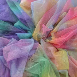 1yard colore sfumato Tulle tessuto arcobaleno materiale a rete illusoria per fai da te neonata gonna fascia indumento taglio Acceosrries