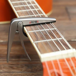 AROMA Capo for Classical Guitar Alloy Material & Silicone One-Hand Operation Silver-colored Guitar Accessories