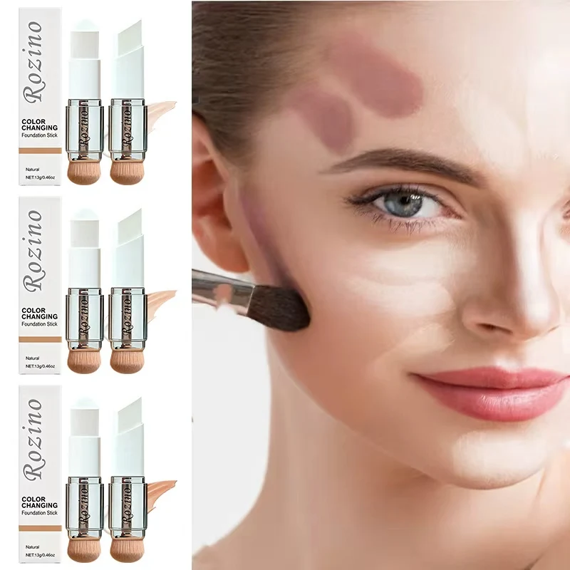 2-In-1 Color-Changing Foundation Stick, Concealer Stick,Smooth Texture,Easy Application, Create a natural and moist makeup look