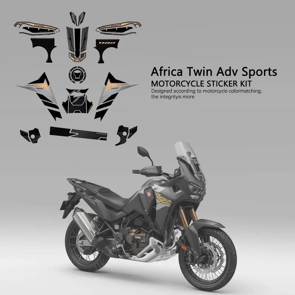 

For Honda 1100L Africa Twin ADV Sports 2024 Motorcycle Accessories 3D Epoxy Resin Sticker Waterproof Tank Pad Protective Sticker