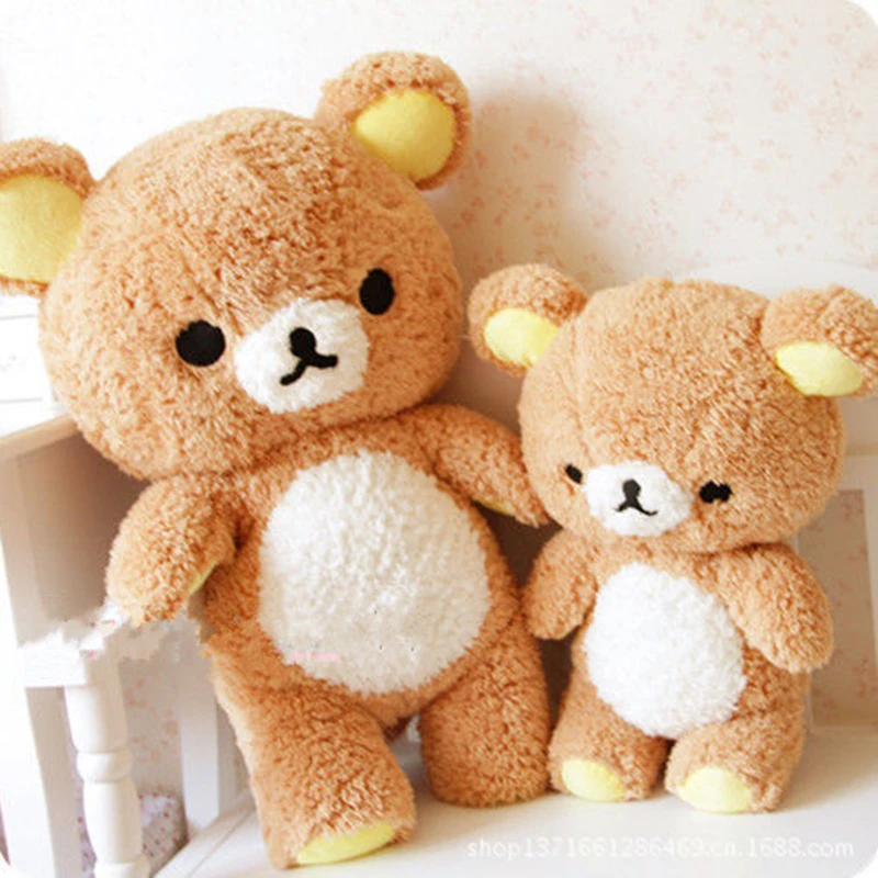 60/80cm Big Size Rilakkuma Plush Toy Kawaii Relax Bear Stuffed Dolls Animals Teddy Bear Cushion Xmas Gift For Kids Xmas Present