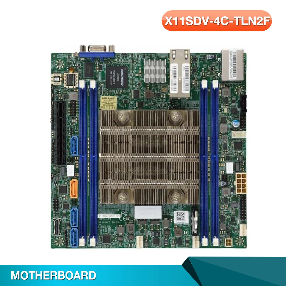 For Supermicro Embedded/loT Motherboard Xeon Processor D-2123IT 4 Cores 8 Threads Dual LAN with 10GBase-T X11SDV-4C-TLN2F