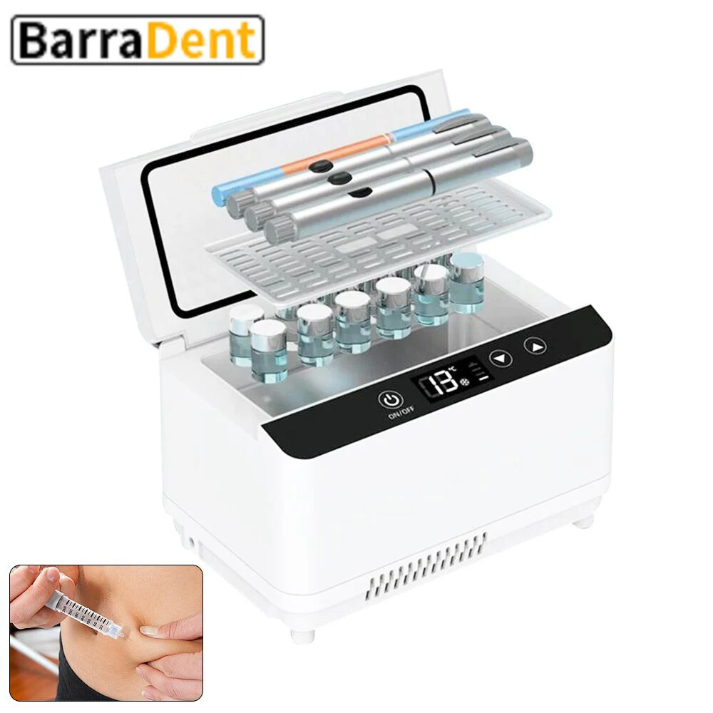 Двухслойный охлаждающий ящик для инсулина большой емкости с сумкой для переноски, перезаряжаемый светодиодный сенсорный инсулиновый медицинский холодильный ящик для автомобиля