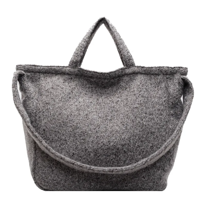 

Shoulder Bag for Women Plush Solid Color Design with Underarm Style and Large Capacity for Casual Winter or Daily Outfits