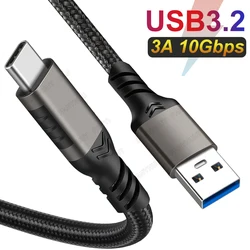 USB3.2 Gen2 10Gbps Cable Type A to USB C 3.2 Data Transfer USB C SSD Hard Disk Cable 3A PD60W Quick Charge QC 3.0 Charge Cable