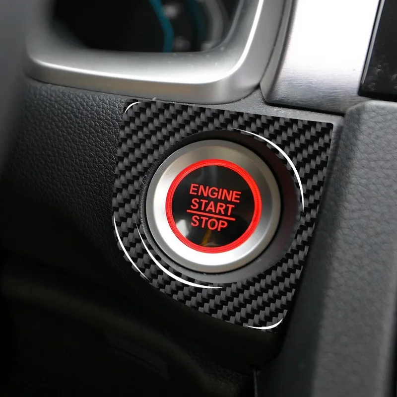 For 16-21 Honda Civic Tenth Generation Carbon Fiber Starter Control Panel Decorative Sticker Interior Modification Accessories