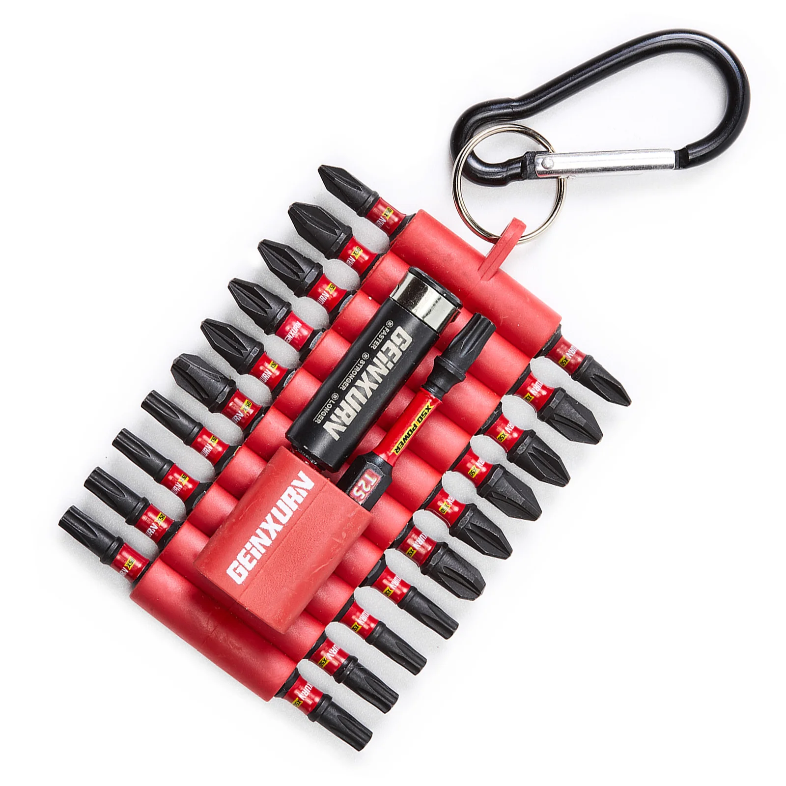 

Geinxurn 22PCS 1”/2” Mixed Magnetic S2 Steel Multi Cross Driver Bits(Pozi,Torx) and 1 Pc Bit Holder with Organizer Sleeve