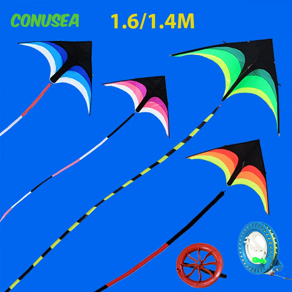 1.6M 1.4M Big Kite Flying  6M 4M Tail Wind Kites for Adults Children Kids Reel Wheel Breeze Easy To Fly Outdoor Toys Games Sport