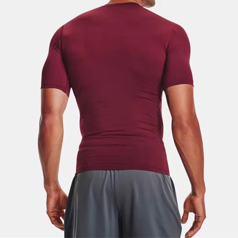 Männer Lauf T-shirt Sommer Kurzarm Männlichen Sport Tops T Workout T-shirt Dünne Strumpfhosen Gym Fitness Kompression Shirts Männer – Detail 7
