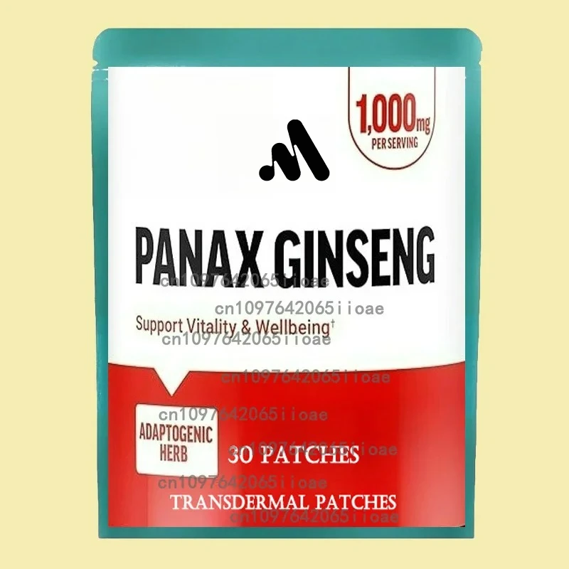 

30-пластыри через переплетные пластыри Panax с женьшенем и Ашвапандашью, гинкго билоба, поддерживающей силу, балансом энергетического настроения