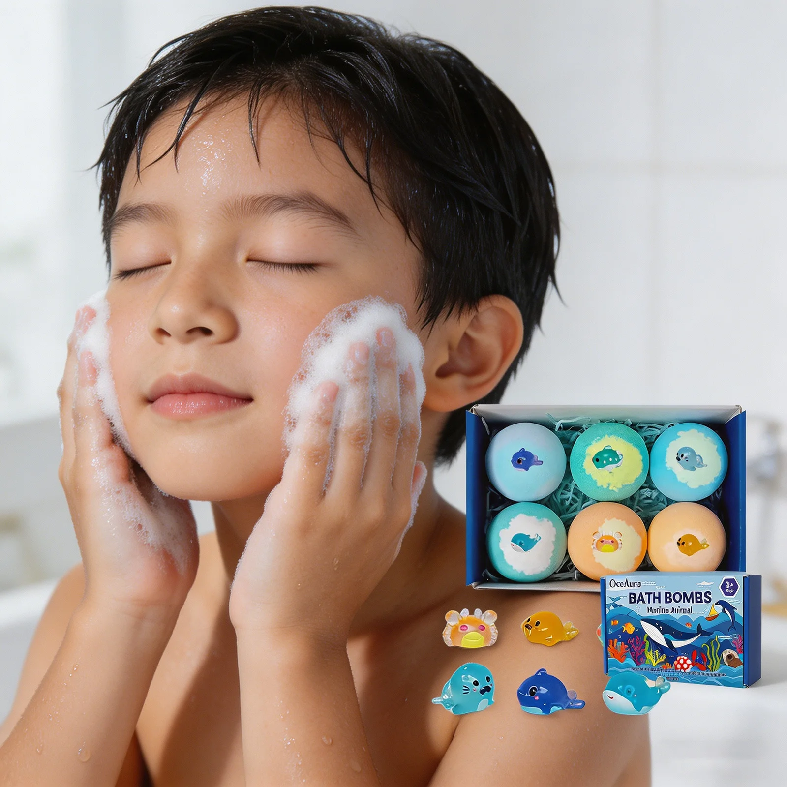 Bath Bombs for Kids Muscle Relaxation Exfoliating Relief Stress Moisturize Dry Skin Long-Lasting Fragrance Bathing Ball Kit 360g