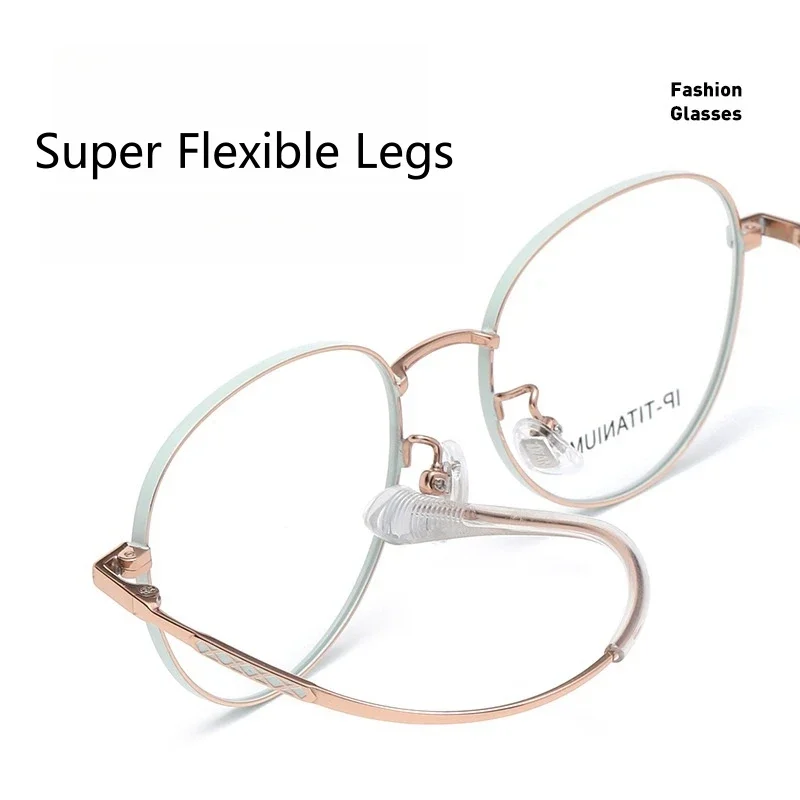 OLLYMURS 새로운 레트로 라운드 순수 티타늄 여성 안경 프레임 패션 간단한 소형 광학 처방 안경 남성 안경