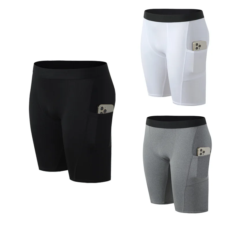 Pantalones cortos de baloncesto informales para hombre, pantalones cortos de compresión para gimnasio, mallas deportivas de secado rápido para