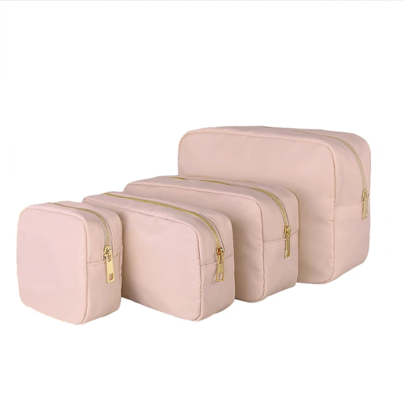 Custodia in Nylon impermeabile rosa borse per il trucco borsa per cosmetici da viaggio borsa con cerniera borsa da viaggio per donna organizzazione