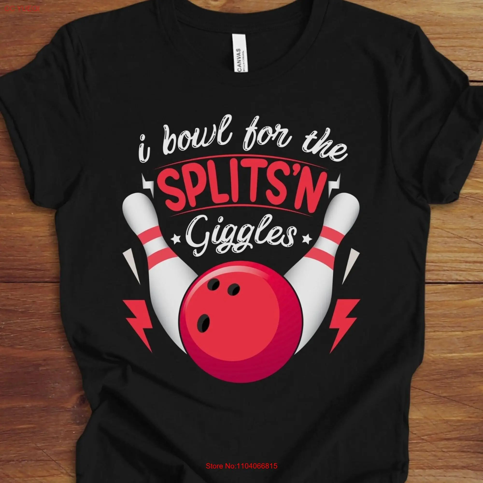 Funny Bowling T Shirt Splits N Giggles Retro Bowler for Lover Party long or short sleeves