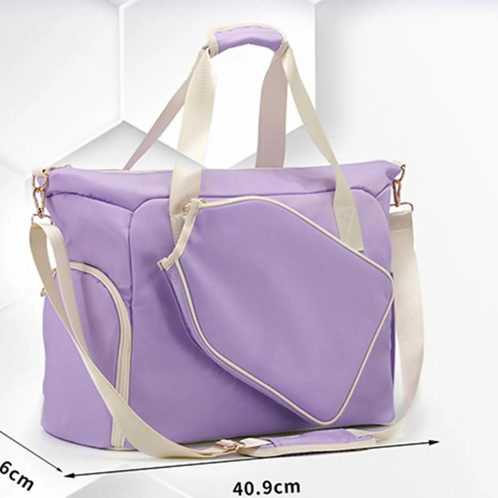 Zipper Pickleball Bag for Men Women Pickleball Racquet Tote with Shoe Pocket Adjustable Strap Handheld Carry on Sport Equipment - view 3